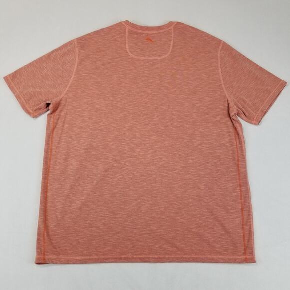 Tommy Bahama Shirt Mens XL Orange Heather Short Sleeve Crewneck Performance - Picture 2 of 7